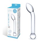 Прозрачный стеклянный фаллос для точки G Slimline G-Spot - 20 см