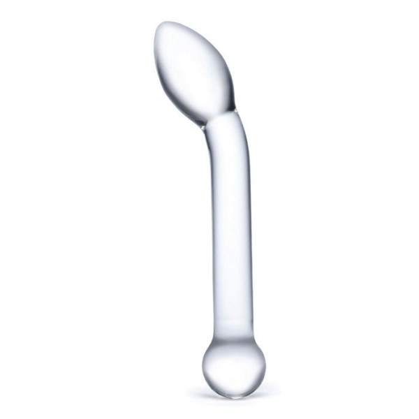Прозрачный стеклянный фаллос для точки G Slimline G-Spot - 20 см