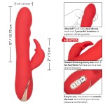 Красный вибромассажер-кролик с функцией нагрева Heated Silicone Ultra-Soft Rabbit - 21,5 см