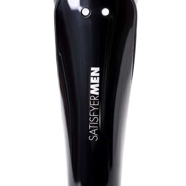 Чёрный нереалистичный мастурбатор с вибрацией Satisfyer Men Wand