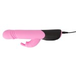 Розовый вибратор-кролик Thrusting Rabbit - 25 см