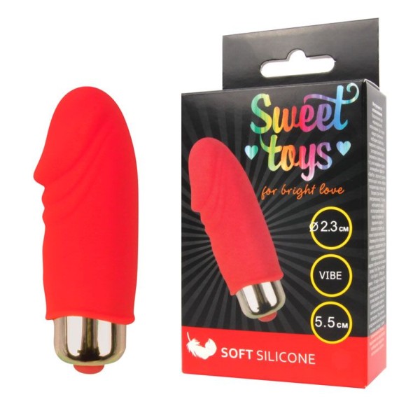 Красный вибромассажер Sweet Toys - 5,5 см