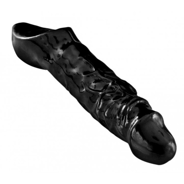 Чёрная увеличивающая насадка на член Mamba Cock Sheath Packaged - 16,5 см