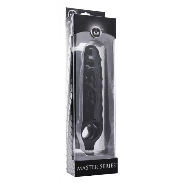 Чёрная увеличивающая насадка на член Mamba Cock Sheath Packaged - 16,5 см