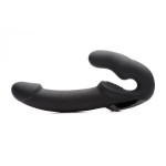 Черный безремневой страпон Urge Silicone Strap On с пультом ДУ - 24 см