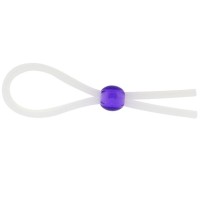 Прозрачное лассо с фиолетовой бусиной SILICONE COCK RING WITH BEAD LAVENDER