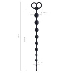 Черные анальные бусы Cephei - 33,5 см