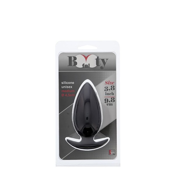 Чёрная анальная пробка BOOTYFUL ANAL PLUG MEDIUM BLACK - 9,8 см