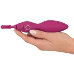 Ярко-розовый клиторальный вибратор с 3 насадками Spot Vibrator with 3 Tips - 17,9 см