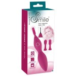 Ярко-розовый клиторальный вибратор с 3 насадками Spot Vibrator with 3 Tips - 17,9 см