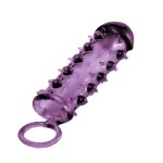 Закрытая фиолетовая насадка с пупырышками SAMURAI PENIS SLEEVE PURPLE - 14,5 см