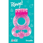 Розовое эрекционное кольцо Rings Treadle с подхватом