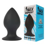Чёрная анальная втулка Sex Expert - 8 см