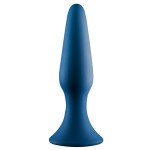 Синяя анальная пробка METAL BALL BUTT PLUG - 15 см