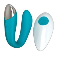 Бирюзовый вибратор для пар Fera с пультом ДУ Бирюзовый вибратор для пар Fera с пультом ДУ