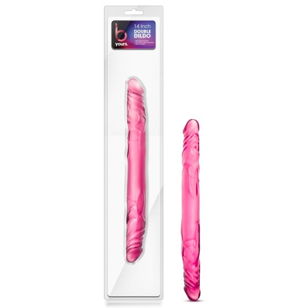 Розовый двусторонний фаллоимитатор 14 Double Dildo - 35,5 см