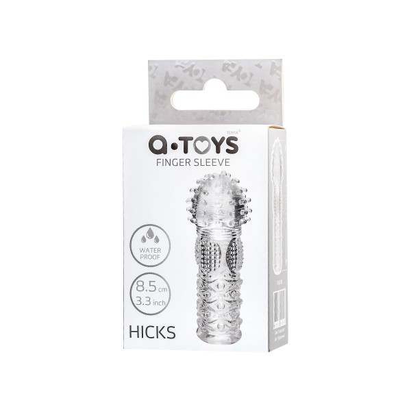 Прозрачная рельефная насадка на палец Hicks - 8,5 см