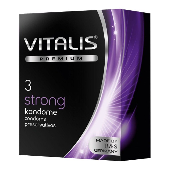 Презервативы с утолщенной стенкой VITALIS PREMIUM strong - 3 шт