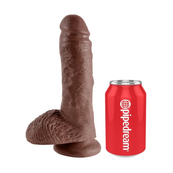 Коричневый фаллоимитатор 8  Cock with Balls - 21,3 см