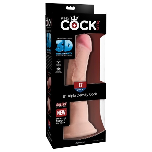 Телесный фаллоимитатор на присоске 8  Triple Density Cock - 24,1 см