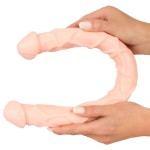 Телесный двусторонний реалистичный фаллоимитатор Double Dong - 45,8 см