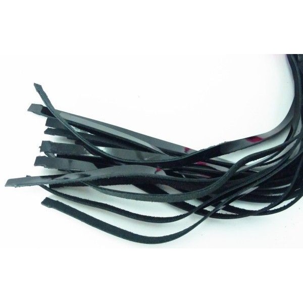 Плеть из лака с красным мехом BDSM Light - 43 см