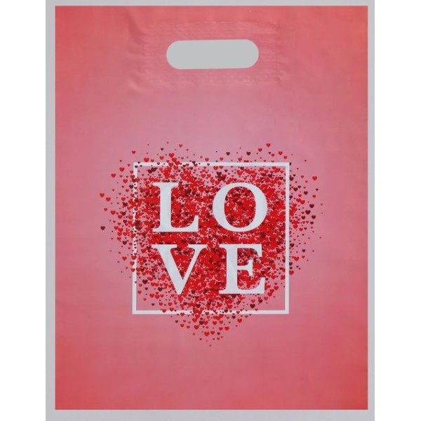 Полиэтиленовый пакет Love - 31 х 40 см