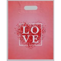 Полиэтиленовый пакет Love - 31 х 40 см.