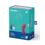 Бордовый бесшумный вибромассажер в трусики Sexy Secret