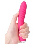 Вибратор со спиралевидным рельефом и функцией нагрева Anya Plum Red - 19,6 см