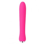 Вибратор со спиралевидным рельефом и функцией нагрева Anya Plum Red - 19,6 см