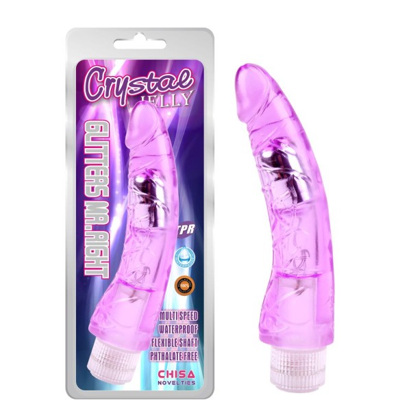 Фиолетовый вибратор Glitters MrRight - 23 см