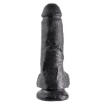 Чёрный фаллоимитатор 8  Cock with Balls - 21,3 см