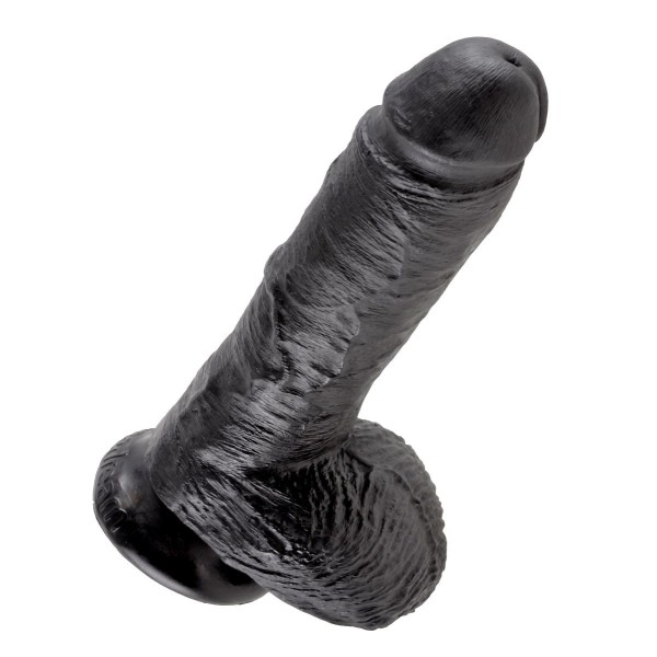Чёрный фаллоимитатор 8  Cock with Balls - 21,3 см