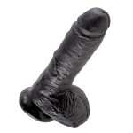 Чёрный фаллоимитатор 8  Cock with Balls - 21,3 см