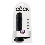 Чёрный фаллоимитатор 8  Cock with Balls - 21,3 см