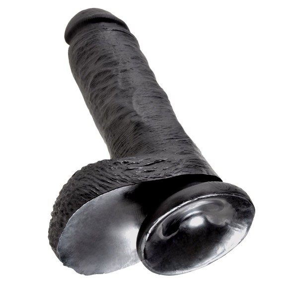 Чёрный фаллоимитатор 8  Cock with Balls - 21,3 см