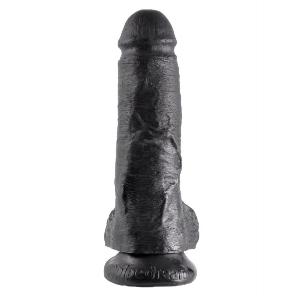 Чёрный фаллоимитатор 8  Cock with Balls - 21,3 см