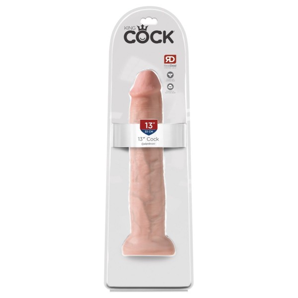 Телесный фаллоимитатор-гигант на присоске 13  Cock - 33 см