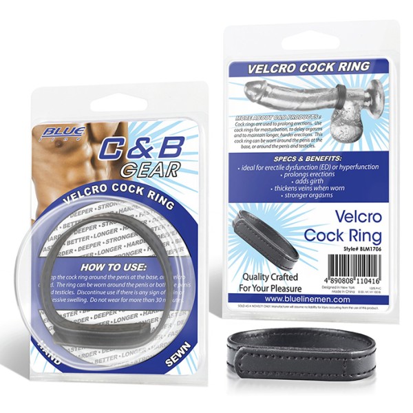 Кольцо на пенис из искусственной кожи на липучке VELCRO COCK RING - 5 см