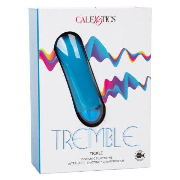 Голубой мини-вибратор Tremble Tickle - 12,75 см