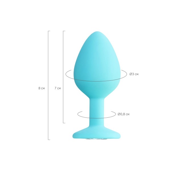 Мятная анальная втулка Brilliant с прозрачным кристаллом - 8 см Мятная анальная втулка Brilliant с прозрачным кристаллом - 8 см