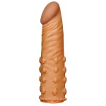 Коричневая насадка-удлинитель Add 2  Pleasure X Tender Penis Sleeve - 18 см