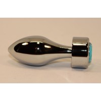 Серебристая анальная пробка с голубым кристаллом - 7,8 см. Серебристая анальная пробка с голубым кристаллом - 7,8 см.