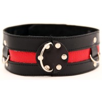 Чёрный ошейник с красной полосой Чёрный ошейник с красной полосой