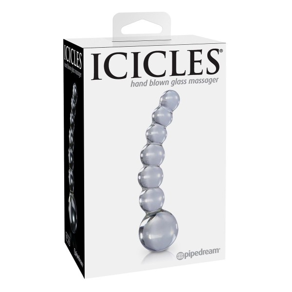 Прозрачный стеклянный стимулятор Icicles №66 - 12 см