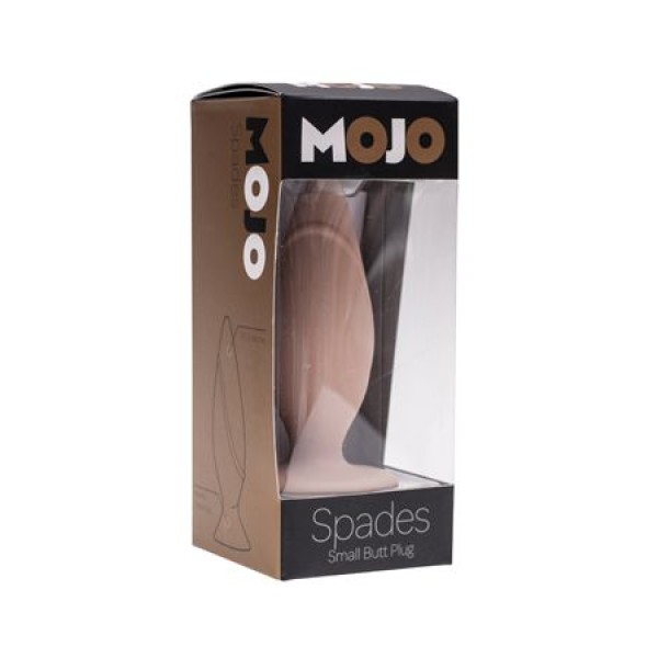 Анальная пробка на присоске MOJO SPADES SMALL телесного цвета - 8,5 см