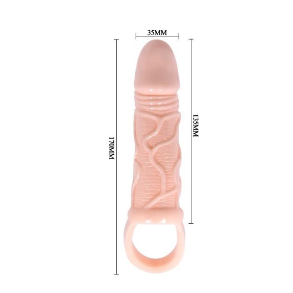 Телесная насадка на пенис с подхватом MEN EXTENTSION - 17 см