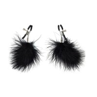 Зажимы на соски с черным пухом Euphoric Зажимы на соски с черным пухом Euphoric