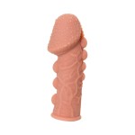 Насадка на фаллос с пузыриками, венками и ребристостью Extreme Sleeve 009 S-size - 12,7 см